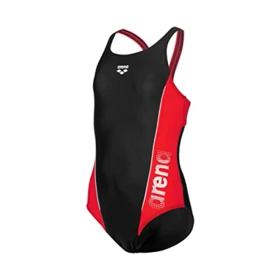 Image of Arena Girls G Thrice Jr Pro Back R One Piece Swimsuit, BLACK ANGURIA WHITE, 12 13 Years EU