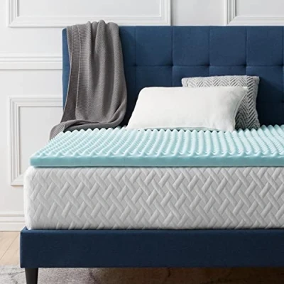 Image of LUCID Memory Foam Mattress Topper Super King (180 x 200) Egg Crate Style Gel Infusion 5 cm thick