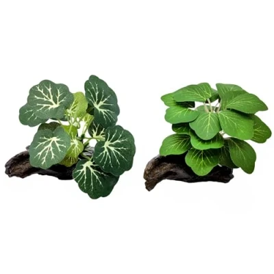 Image of M2cbridge Artificial Fish Tank Plants Silk Aquarium Plastic Plant Aquatic Water Grass Foreground Decor(2PCS Small Green)