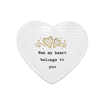 Image of Thoughtful Words Nan Ceramic Heart Shaped Trinket Tray Gift Idea 310451