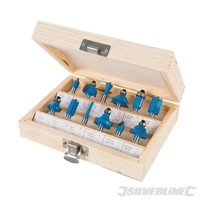 Image of Silverline 1/4&quot; TCT Router Bit Set 12pce