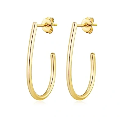 Image of Philip Jones Gold Plated Oval Hoop Earrings