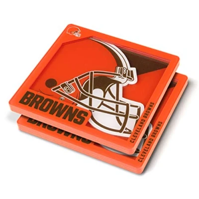 Image of YouTheFan NFL Cleveland Browns Logo Series Coaster