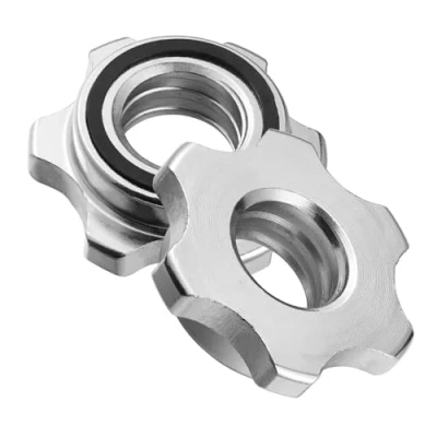 Image of Garneck 2pcs Standard Barbell Spin Lock Collars Screw Clamps Anti Slip for Dumbell Weight Lifting 1 inch(Silver) (2pcs)