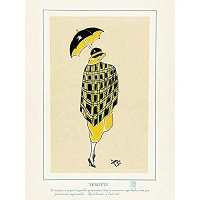 Image of Wee Blue Coo Paris Surprise Storm Fashion Umbrella Unframed Wall Art Print Poster Home Decor Premium