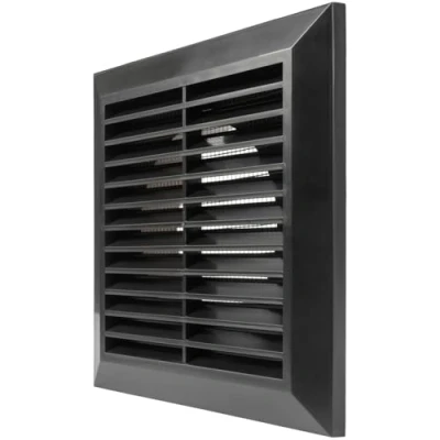 Image of Vent Systems Ø4&quot; Duct 6.7&quot; x Inch Black Air Cover Bathroom Exhaust Pipe White Louvered Outdoor Ø100 mm (170 170 mm)