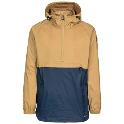 Image of Trespass Tredt Men Gusty Waterproof Jacket with Grown On Hood Adjusters Black, X Small
