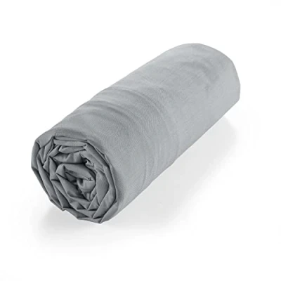 Image of douceur d&#039;intérieur, Biolina Fitted Sheet (160 x 200 cm) Grey, 100% Organic Cotton