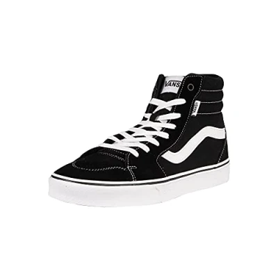 Image of Vans Men&#039;s Mn Filmore Hi Sneaker, Suede Canvas Black White, 6.5 UK
