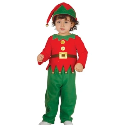 Image of Guirma elf costume child little girl of Santa Claus