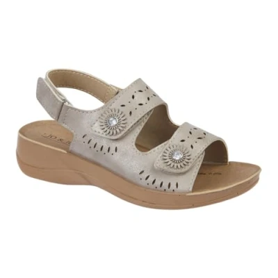 Image of Jo &amp; Joe Ladies Twin Touch Fasten Sandal Grenada Taupe 5