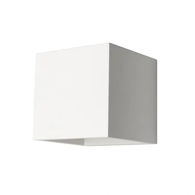 Image of LITECRAFT Creag Wall Light Plaster Up &amp; Down Square Indoor Fitting White