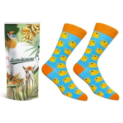 Image of llamabanana® Men&#039;s Luxury Cotton Socks Premium Quality &amp; Colourful Designs (Duck)