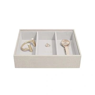 Image of Stackers Putty Croc textured Classic Medium Jewellery Box Watch/Accessories Layer