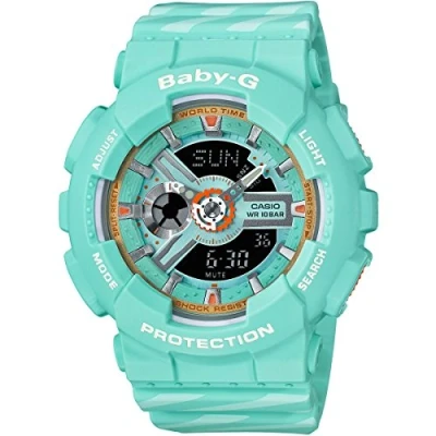 Image of Casio Womens Quartz Watch, Analogue Digital Display and Resin Strap BA 110CH 3AER