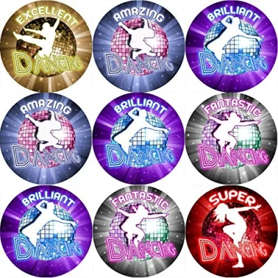 Image of 144 Dance Rewards 30 mm Reward Stickers for School Teachers, Parents, Nursery