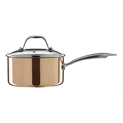 Image of Premier Housewares Saucepan Sets Sale, Stainless Steel Cookware Copper Pots And Pans Non Stick Kitchen Set 16 X 38 18 Cm