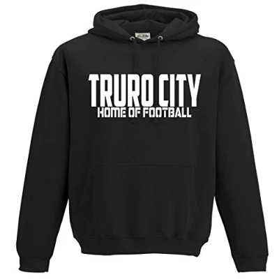 Image of AmeliaGouldApparel Truro City Home of Fooball Premium Mens Hoodie Medium Black