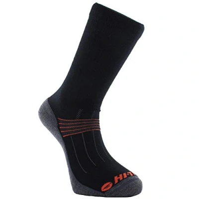 Image of Men’s HI TEC ALTITUDE TREK MERINO WOOL BLACK/ORANGE HIKING SOCKS 3 PACK L 10 12