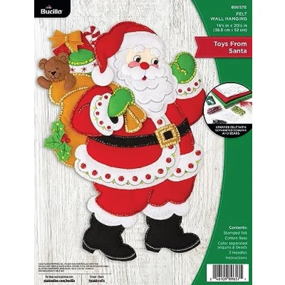 Image of Bucilla, Toys from Santa, Felt Applique Wall Hanging Kit, Perfect for DIY Arts and Crafts, 89657E