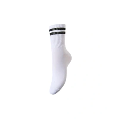 Image of PIECES Women&#039;s Pccally Socks Noos Bc, Bright White/Stripes: BLC, One Size