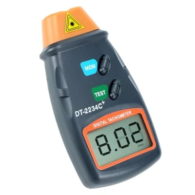 Image of QWORK® Digital Tachometer, Non Contact Laser Photo RPM Meter, Large LCD Display, Batteries not included