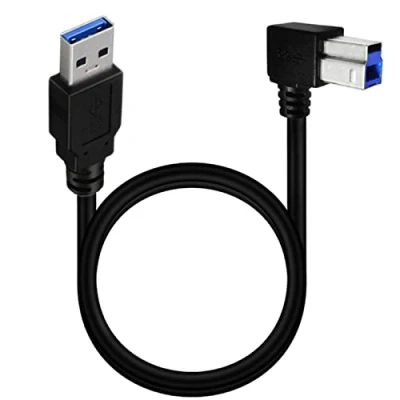 Image of Woedpez Flexible USB3.0 Cable A Male To B 90 Degree Printer For Scanner USB Data