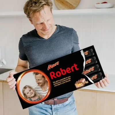 Image of Mega Mars Personalised Chocolate Bar Customise your Giant Milk Gift Box, for Women, Men (XXL Mars)