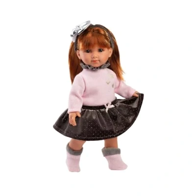 Image of Llorens 1053551 Nicole Doll with Red Hair and Blue Eyes, Fashion Soft Body, Includes Trendy Outfit Headband, 35 cm