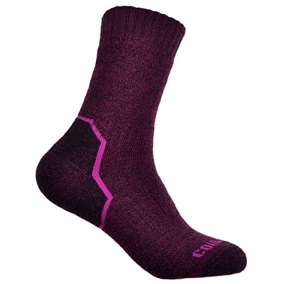 Image of 2 Pairs of Ladies Pink Wool Coolmax ® Walking Socks Hiking, Size 4 7