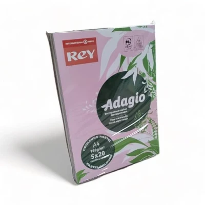 Image of Rey Adagio A4 160gsm (5x20 Sheets) Pastel Mix (5 Colours) Paper for Laser, Copiers and Inkjet Printers 1 Ream