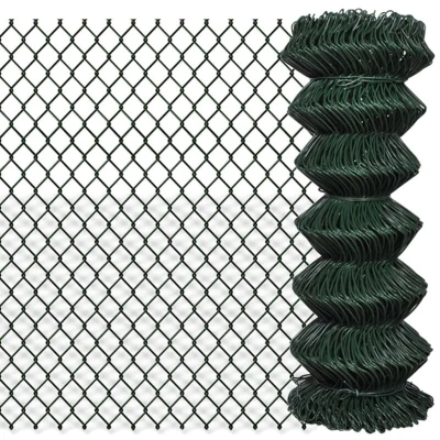 Image of vidaXL Chain Fence 1x15m Green Garden Patio Wire Mesh Panel Fencing Barrier