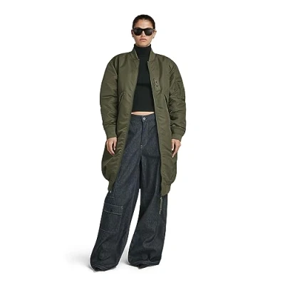 Image of G STAR RAW Women&#039;s Long Bomber wmn, Green (dark olive D23543 C143 C744), XL