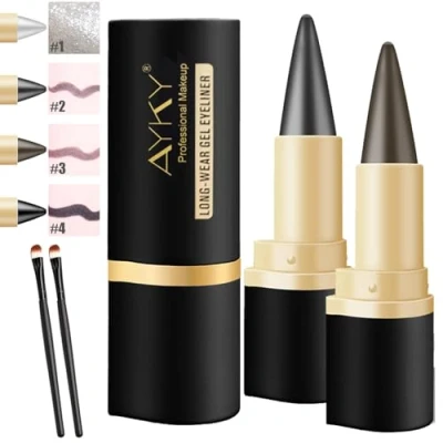 Image of Ayky Long Wear Gel Eyeliner, Natural Black Eyeliner Cream, Waterproof, Waterproof Smudge Proof (#2#3)
