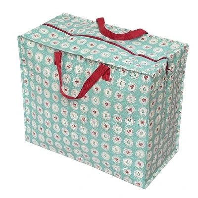 Image of Large Storage Bag with Zip Strong and Durable 55 x 48 28cm 70l Vintage Doily Design