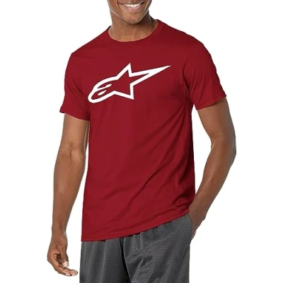 Image of Alpinestars Men&#039;s Ageless Classic Tee T Shirts, Maroon/Mist, XXL