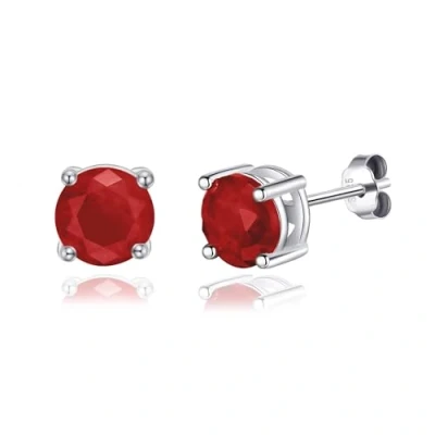 Image of Philip Jones Sterling Silver Carnelian Gemstone Earrings