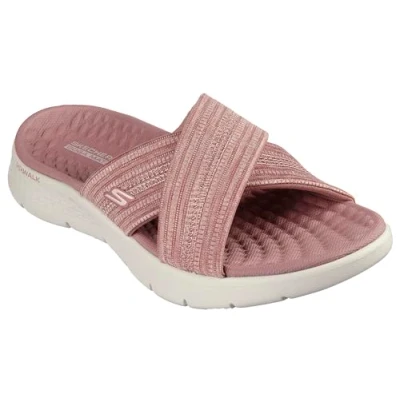 Image of Skechers O T G Womens GO Walk Flex Sandal Impressed, Grey Textile, 2 UK