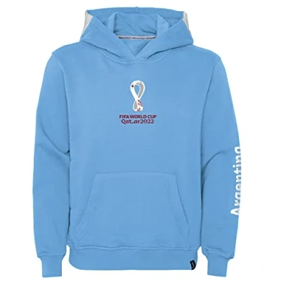 Image of Official FIFA World Cup 2022 Girls Hoodie, Women&#039;s, Argentina, Team Colours, X Large Baby Blue