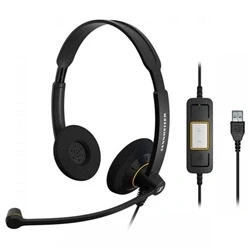 Image of EPOS I SENNHEISER IMPACT SC 60 USB ML Headset on ear wired black with orange colour highlights