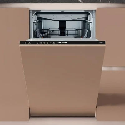 Image of Hotpoint Fully Integrated Slimline Dishwasher Black Control Panel with Fixed Door Fixing Kit D Rated