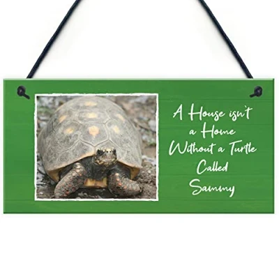 Image of RED OCEAN Novelty Turtle Tortoise Sign For Home Tank Hanging Personalised Photo Plaque