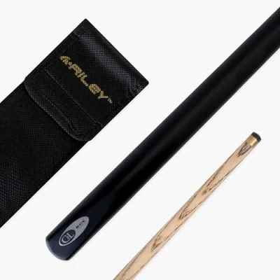 Image of BCE Christophe Lambert Signature Junior Champion 48 Inch 2 Piece Centre Joint Kids English Pool Cue and Case Set 8.5mm Tip with Riley Soft Sleeve