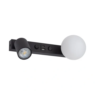 Image of Vox USB Reading Wall Light Black 2xGU10 / G9