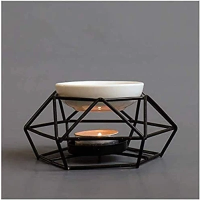Image of Aromatic Oil Burner Wax Melt Candle Holder Geometric Ceramic Essential Warmer Melter fragrance Home Office Decoration for Bedroom Living Room Gifts 01