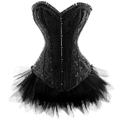 Image of JL Corset Steel Boned Top with Tutu Skirt Set Plus SizeUK(10 12) L