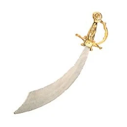 Image of Large Pirate Plastic Sword (52cm x 14cm) 1 Piece Perfect for Authentic Adventures, Grey