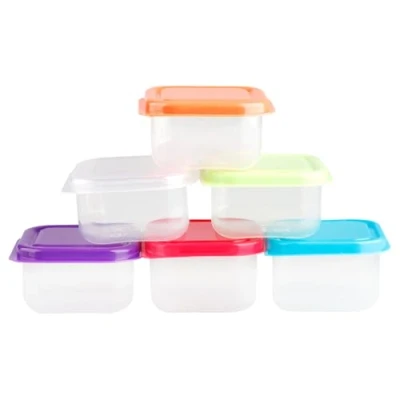 Image of Rumyve 6pcs Mini Storage Boxes,Plastic Food Containers,Rectangular Small Pots with Lids Containers Kitchen Accessories