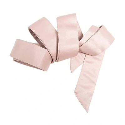 Image of Maya Deluxe Women&#039;s Belt Ladies Satin Sash Waist Tie Ribbon Bow Accessory for Bridesmaids Bridal Wedding Prom Evening Occasion, Frosted Pink, S M