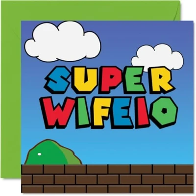 Image of Birthday Cards for Wife Super Wifeio Funny Happy Card from Husband, Wifey Gifts, 145mm x Joke Greeting Women Her